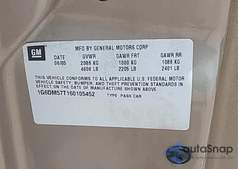 2006 Cadillac Cts Standard z USA, uszkodzony, nr VIN 1G6DM57T160105452